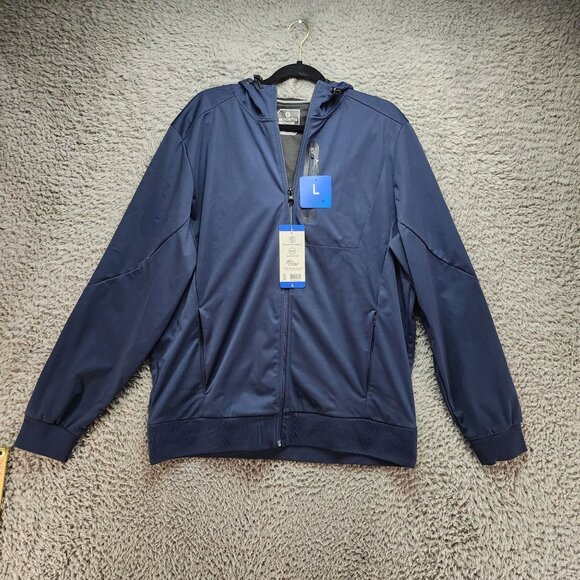 Mondetta Jacket Mens Large Navy Blue Full-Zip Polyester Hoodie *NWT* - Picture 1 of 11